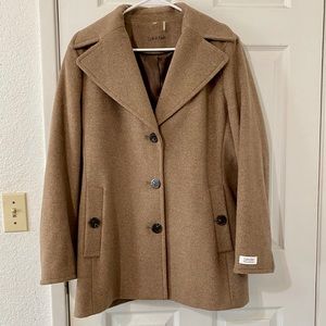 Calvin Klein Wool-Cashmere Single-Breasted Peacoat